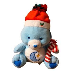 Care Bears Bedtime Bear Christmas Holiday Candy Cane Santa Claus 2006 Nanco NOS